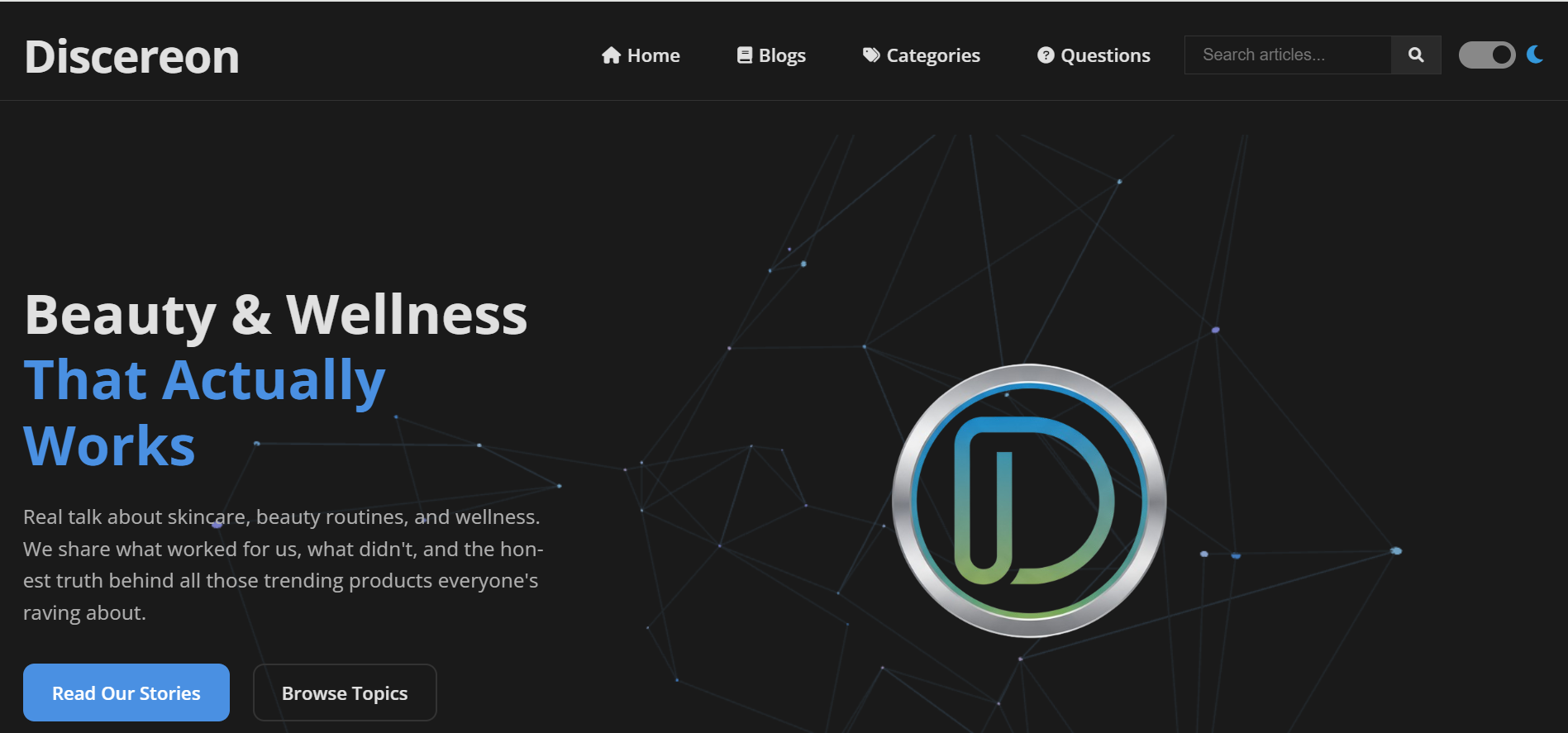 Screenshot of  web app